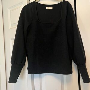 Madewell Black Square Neck Sweater